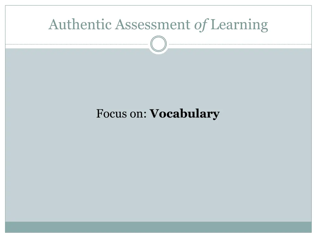 authentic assessment of learning