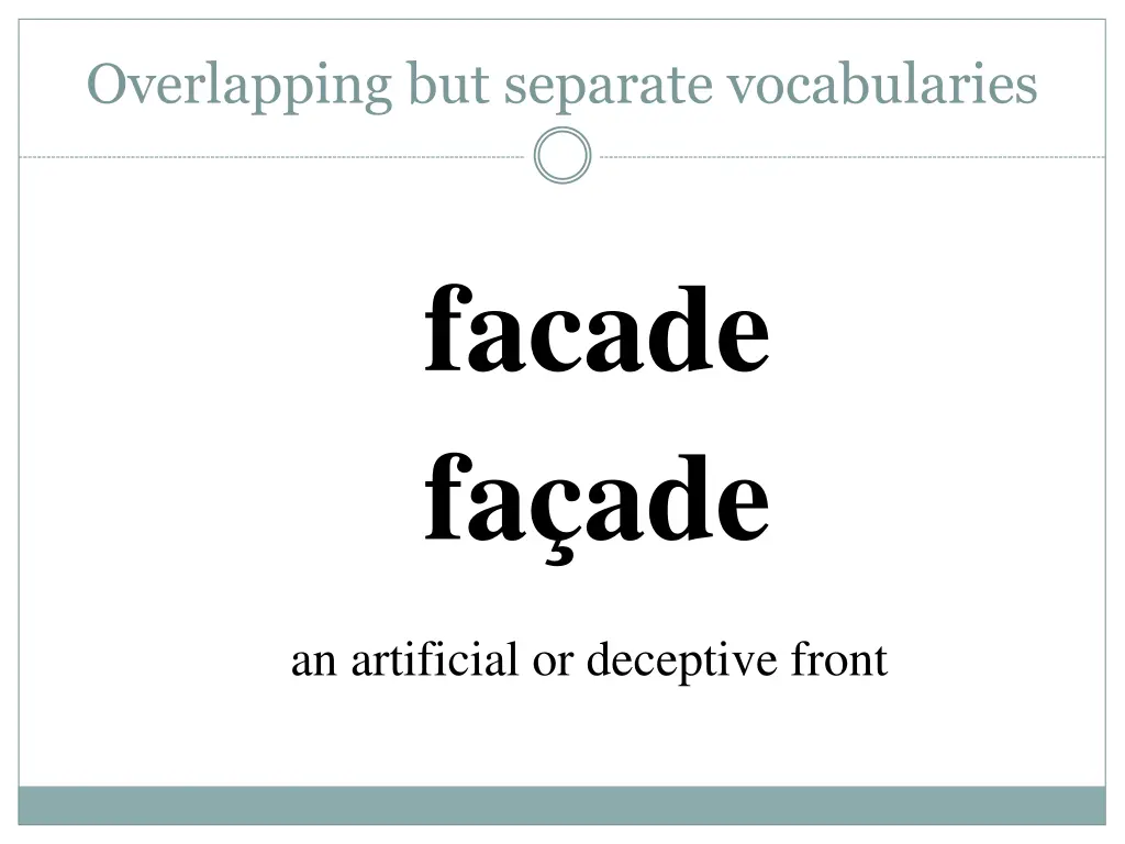 overlapping but separate vocabularies