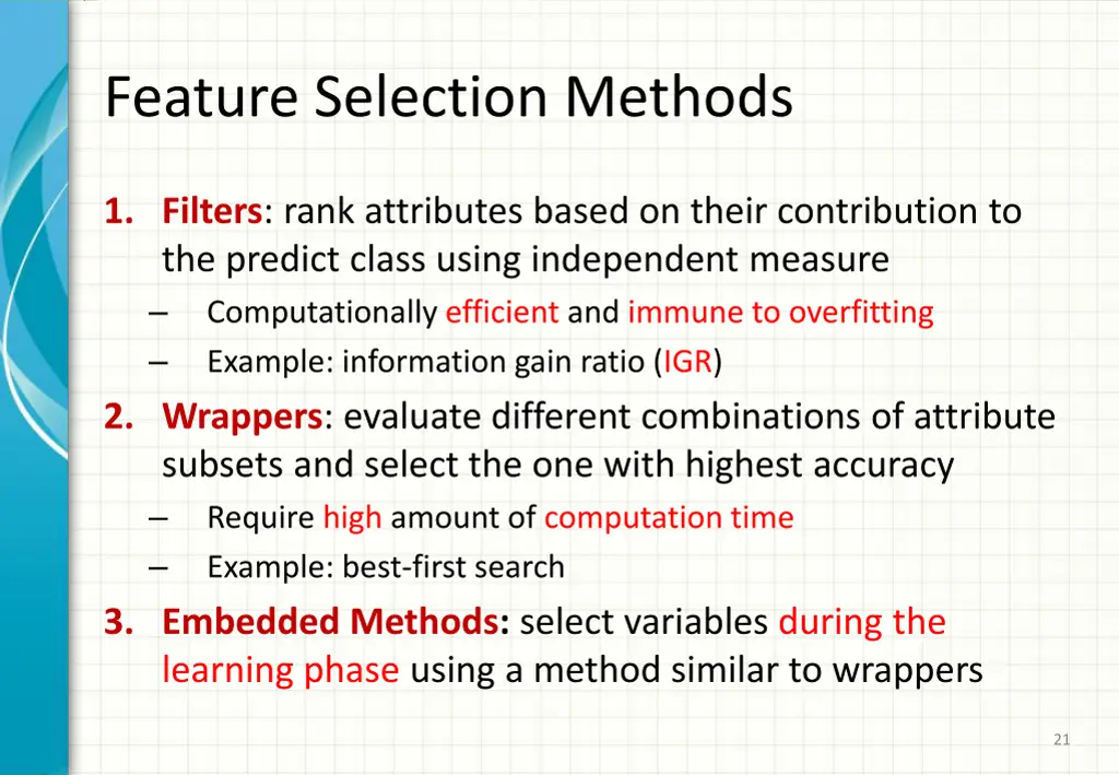 feature selection methods