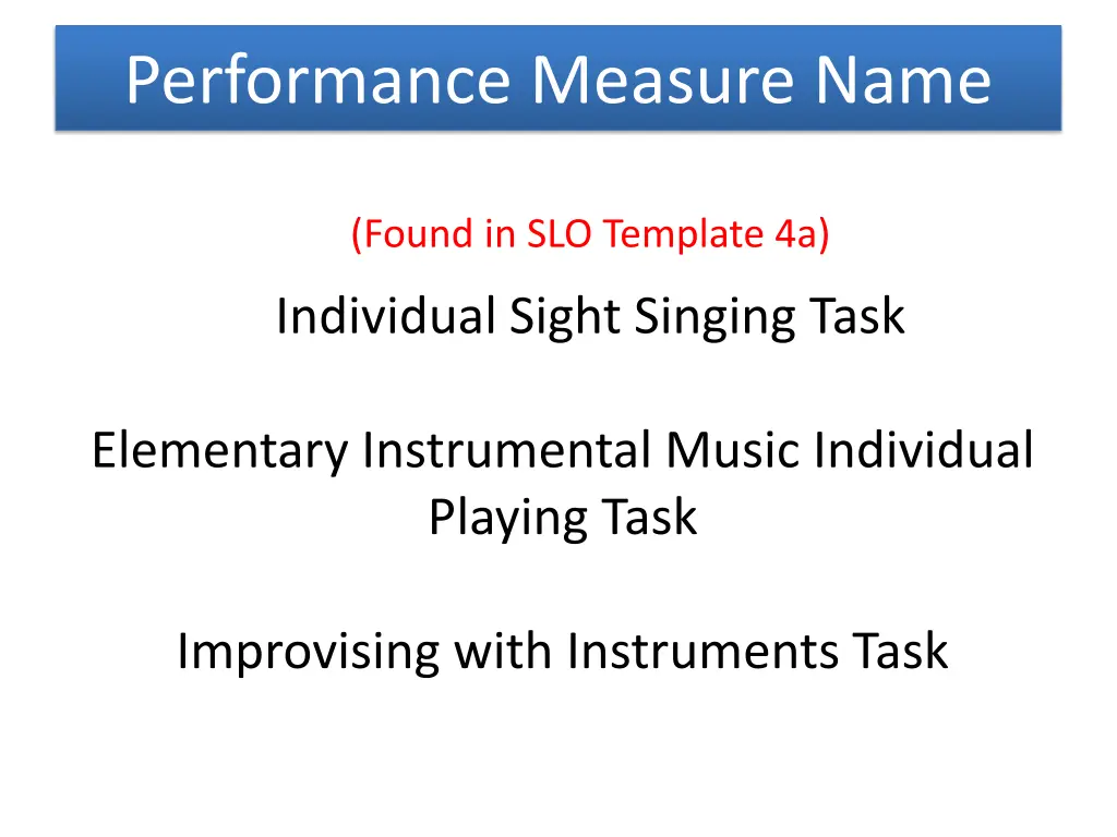 performance measure name