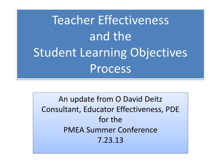 teacher effectiveness and the student learning