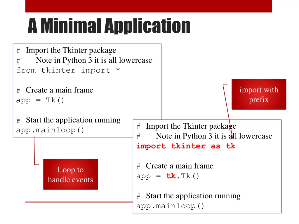 a minimal application