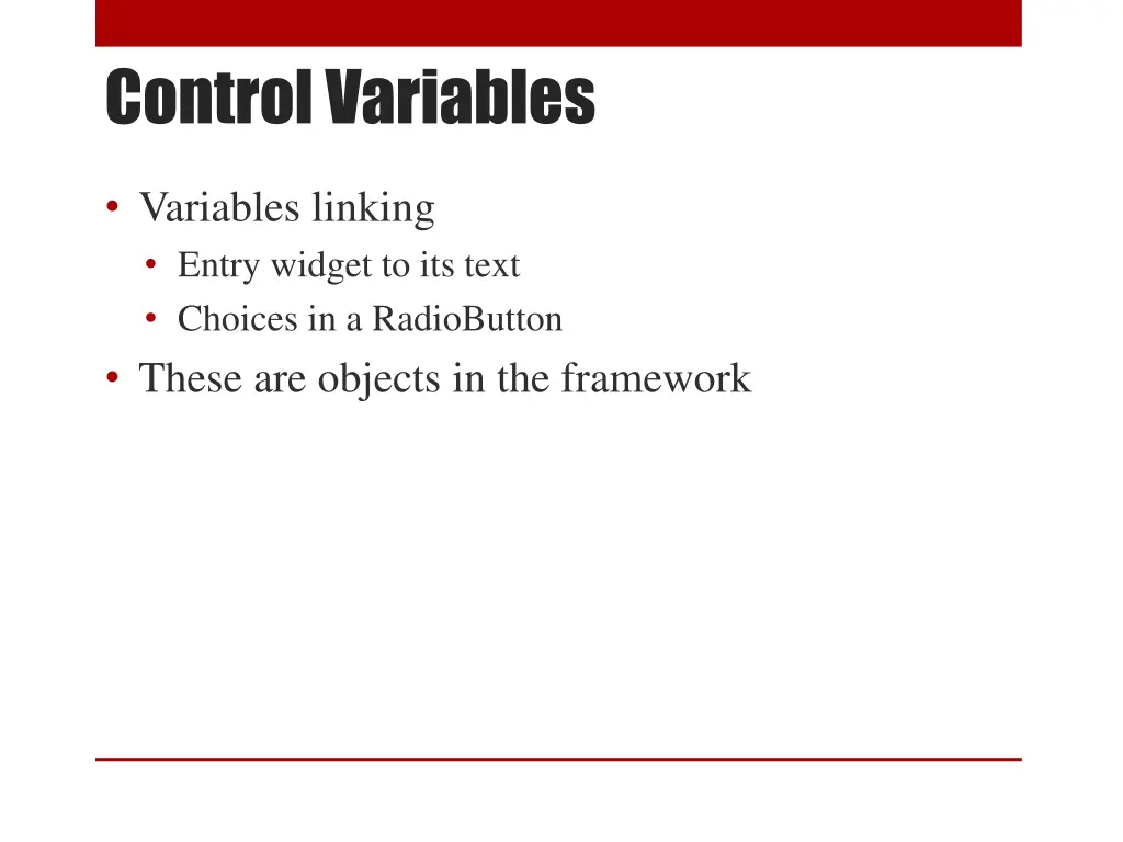 control variables