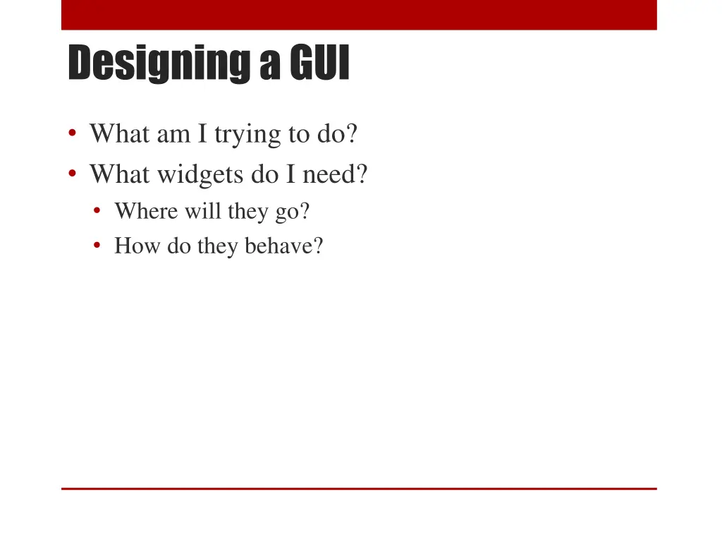 designing a gui