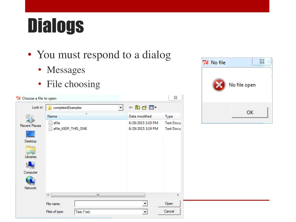 dialogs