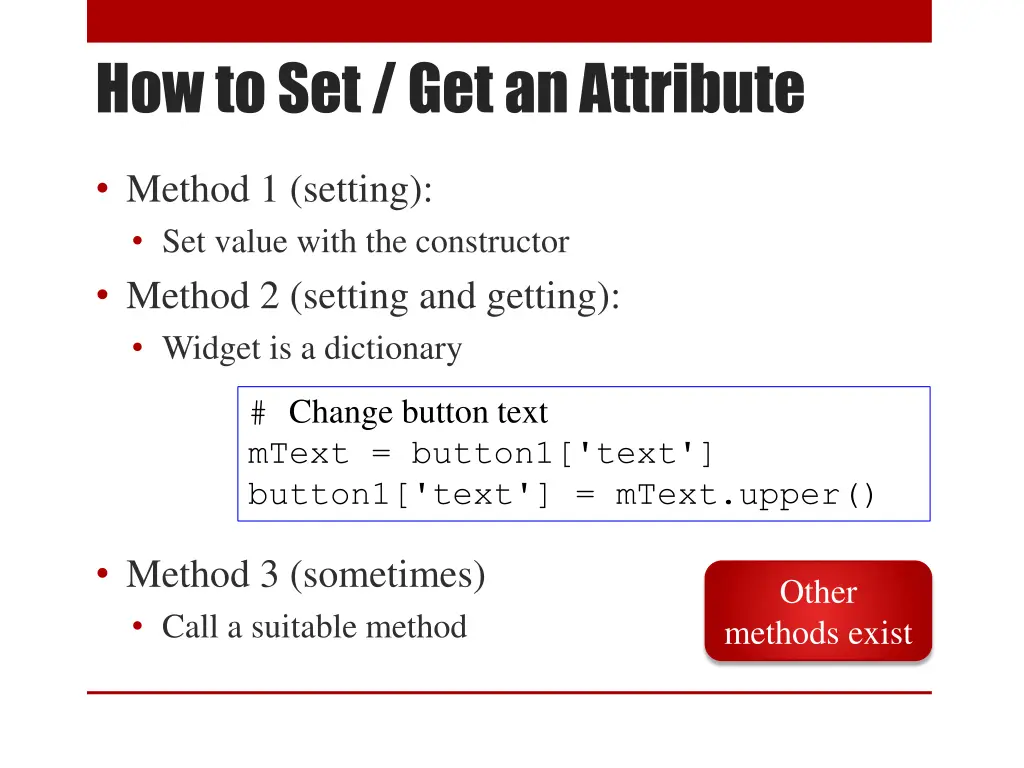 how to set get an attribute