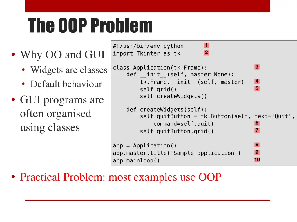 the oop problem