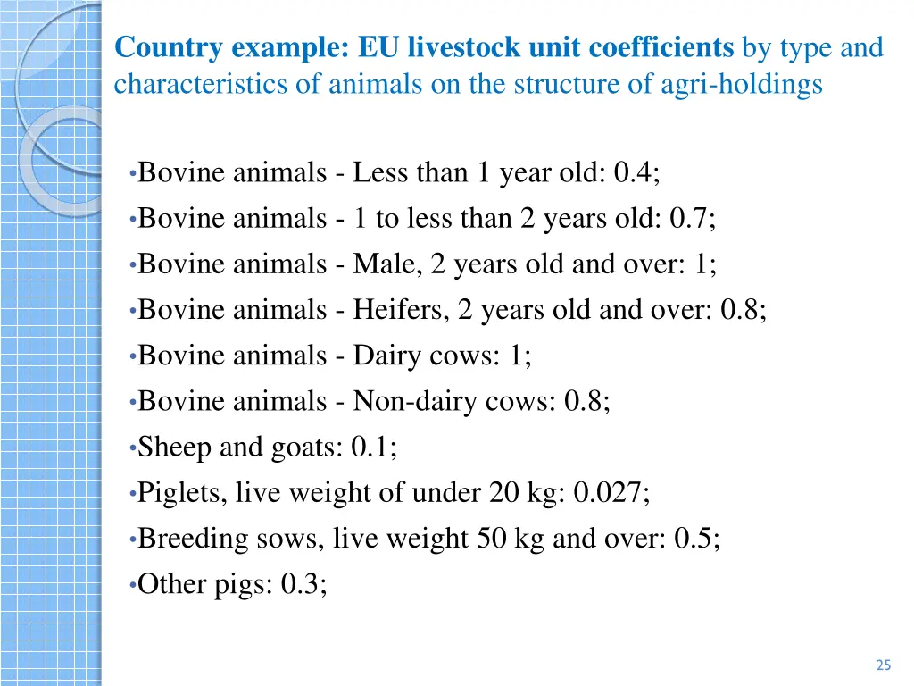 country example eu livestock unit coefficients