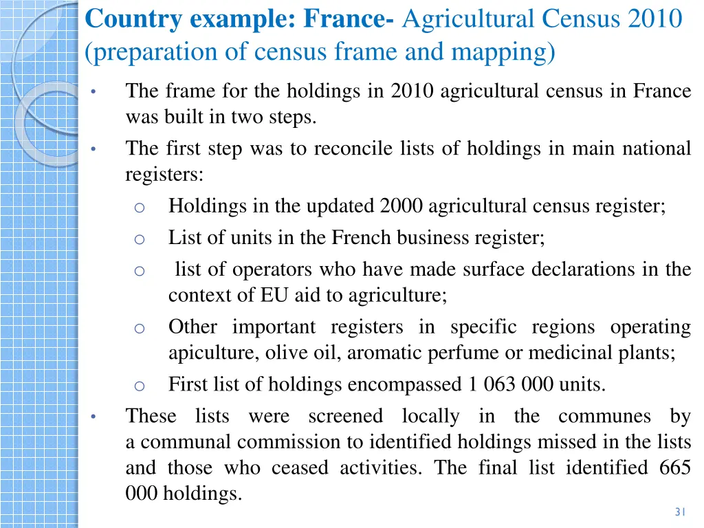 country example france agricultural census 2010