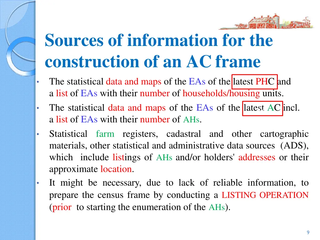 sources of information for the construction