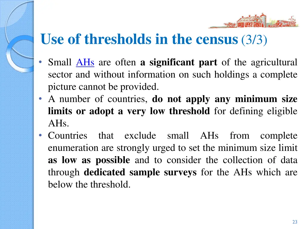 use of thresholds in the census 3 3