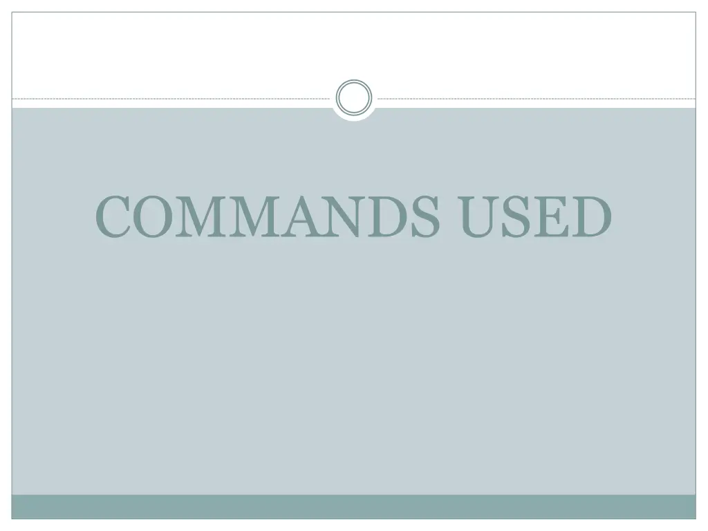 commands used