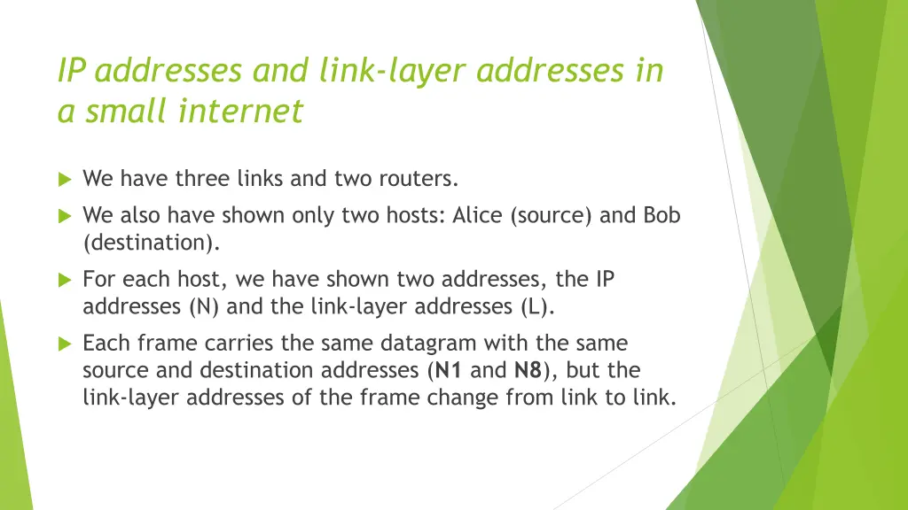 ip addresses and link layer addresses in a small 1