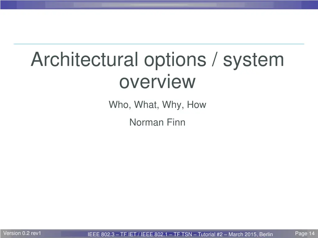 architectural options system overview