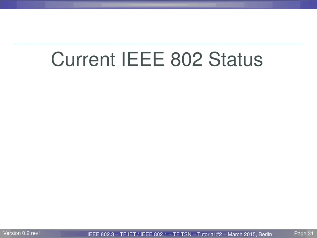 current ieee 802 status