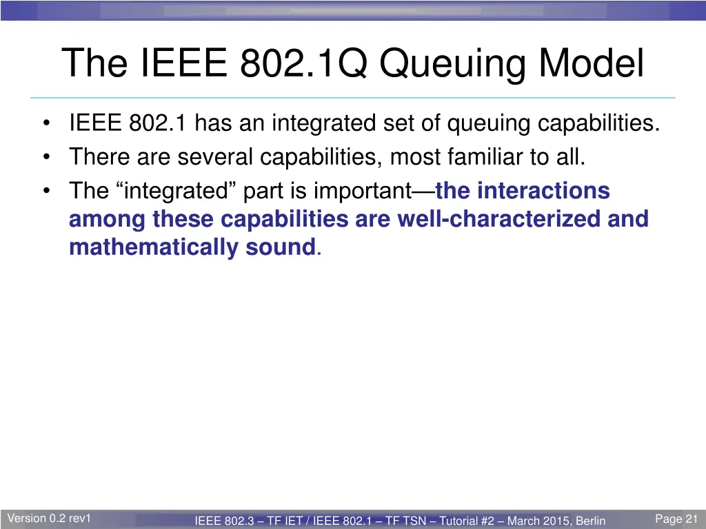 the ieee 802 1q queuing model