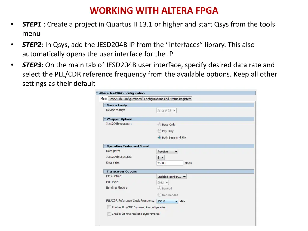 working with altera fpga