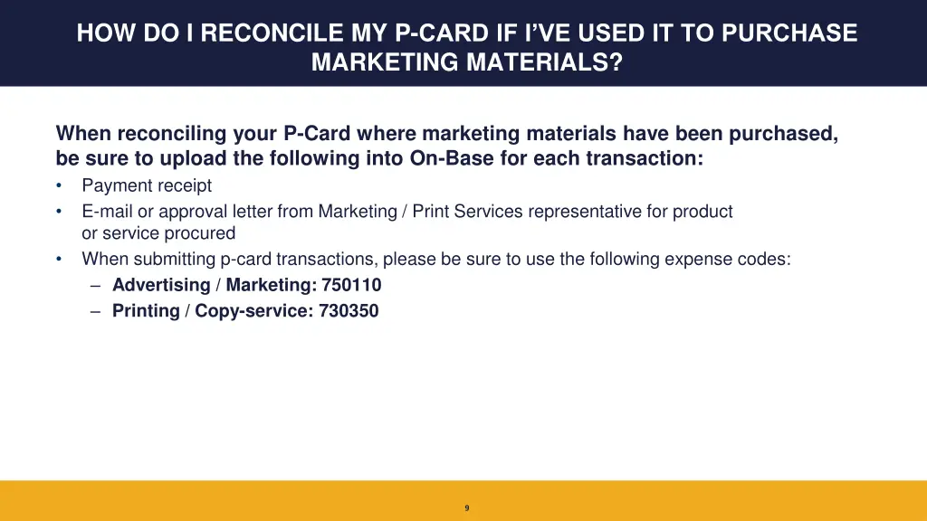 how do i reconcile my p card if i ve used