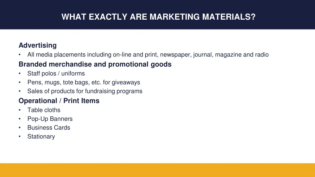 what exactly are marketing materials