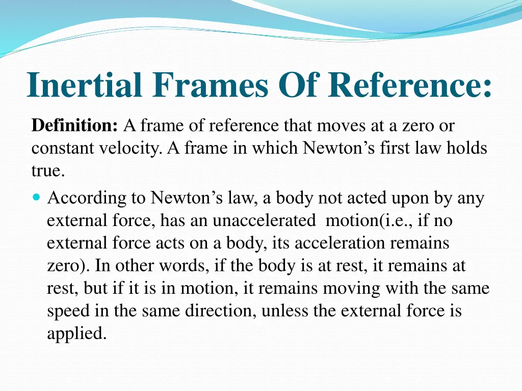 inertial frames of reference definition a frame