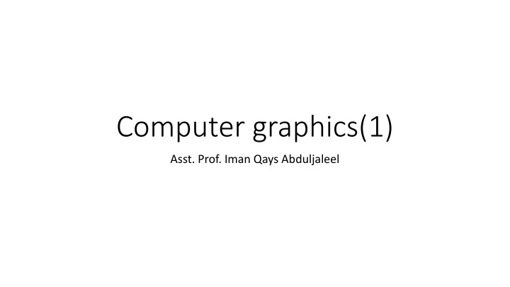 computer graphics 1