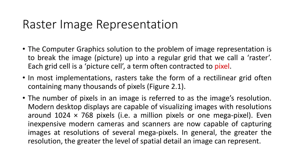 raster image representation