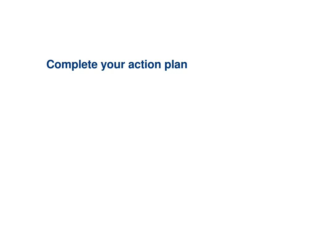 complete your action plan 2