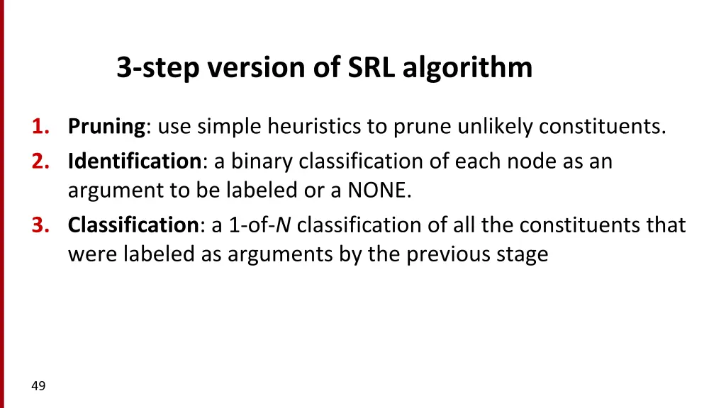 3 step version of srl algorithm