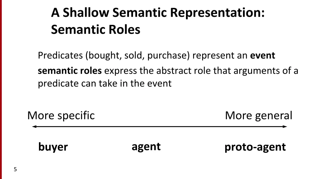 a shallow semantic representation semantic roles