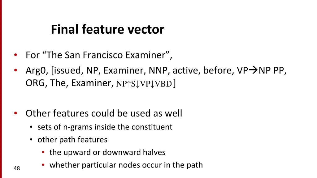 final feature vector