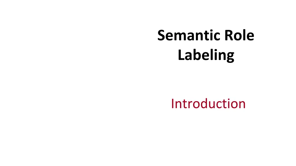 semantic role labeling 1