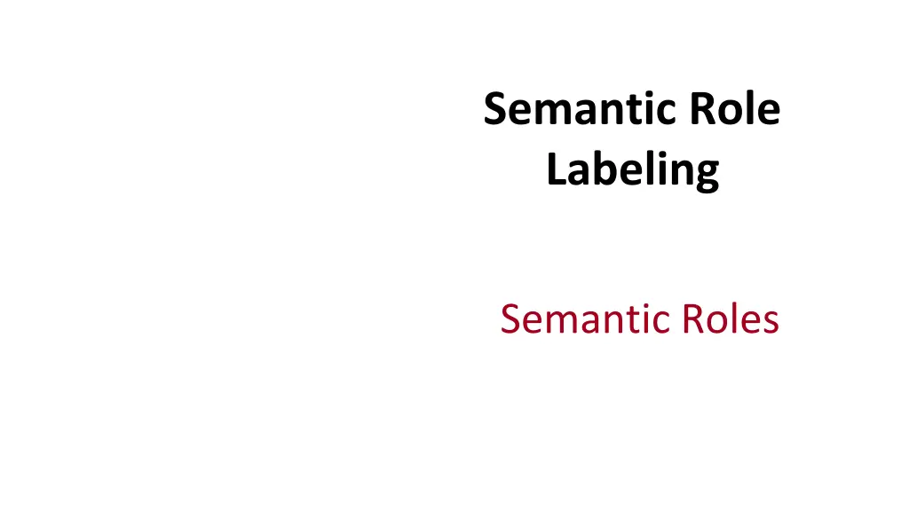 semantic role labeling 2