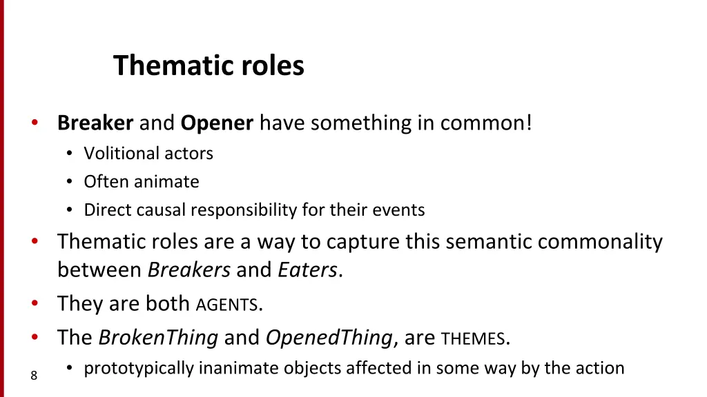 thematic roles