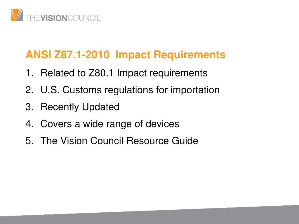 ansi z87 1 2010 impact requirements