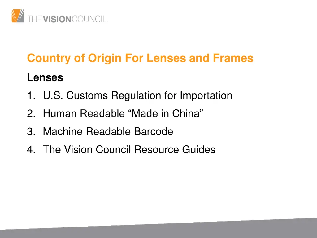 country of origin for lenses and frames