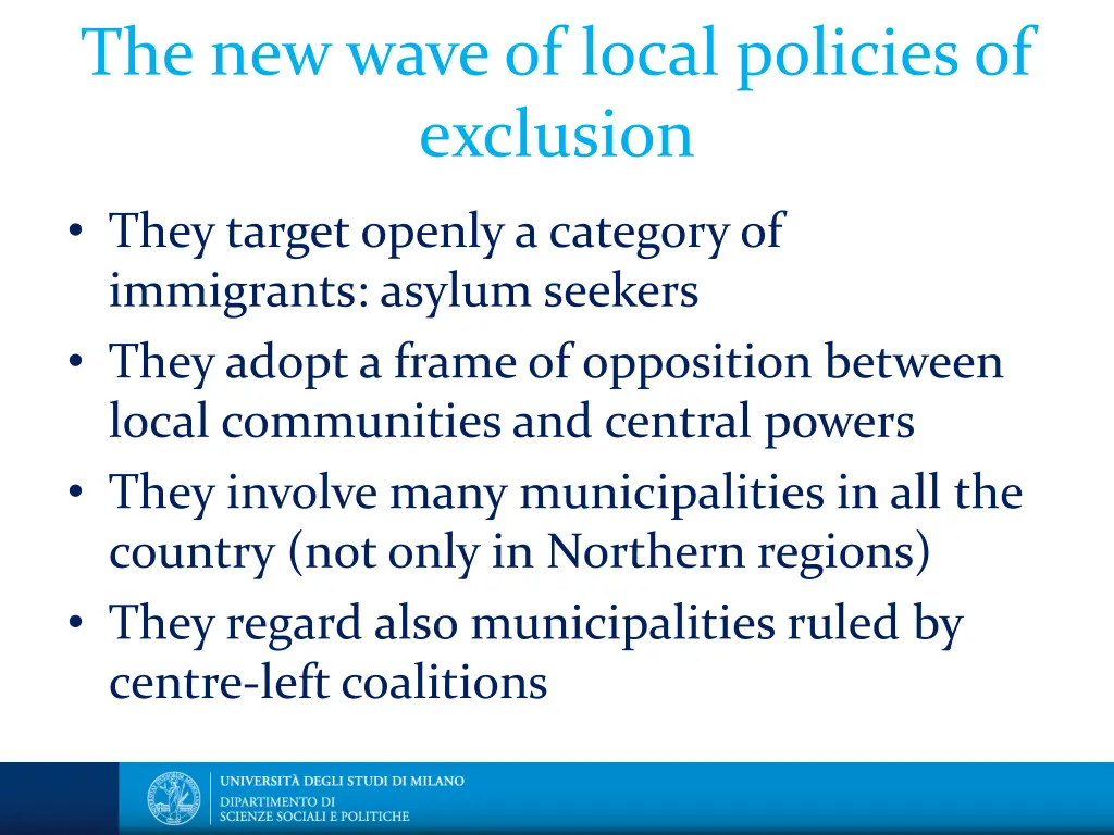 the new wave of local policies of exclusion