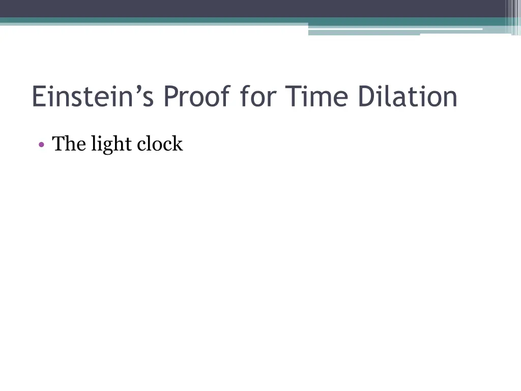 einstein s proof for time dilation