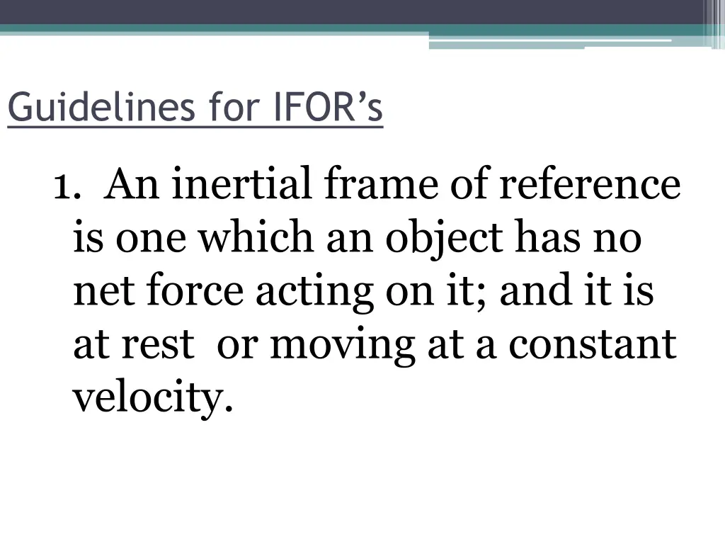 guidelines for ifor s