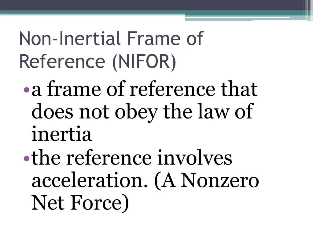 non inertial frame of reference nifor a frame