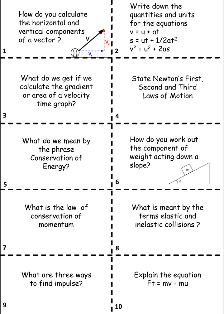 write down the quantities and units