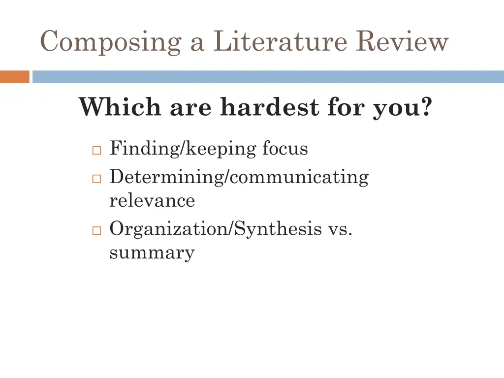 composing a literature review