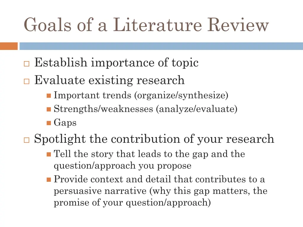 goals of a literature review