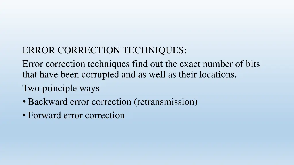 error correction techniques error correction