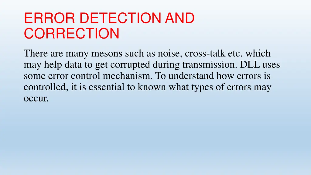 error detection and correction