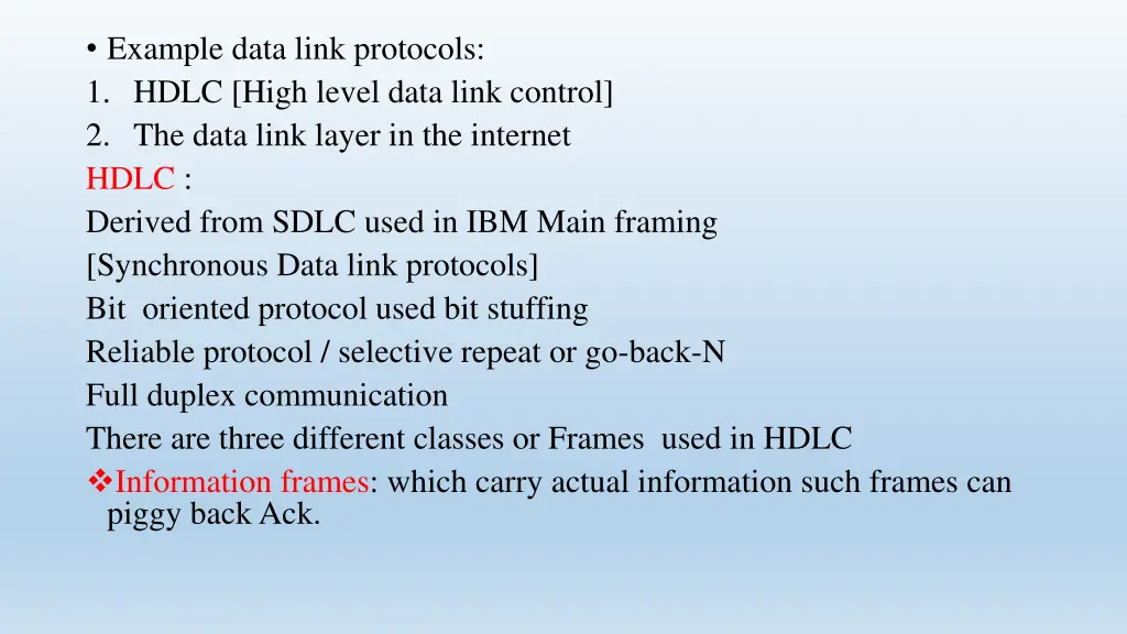 example data link protocols 1 hdlc high level