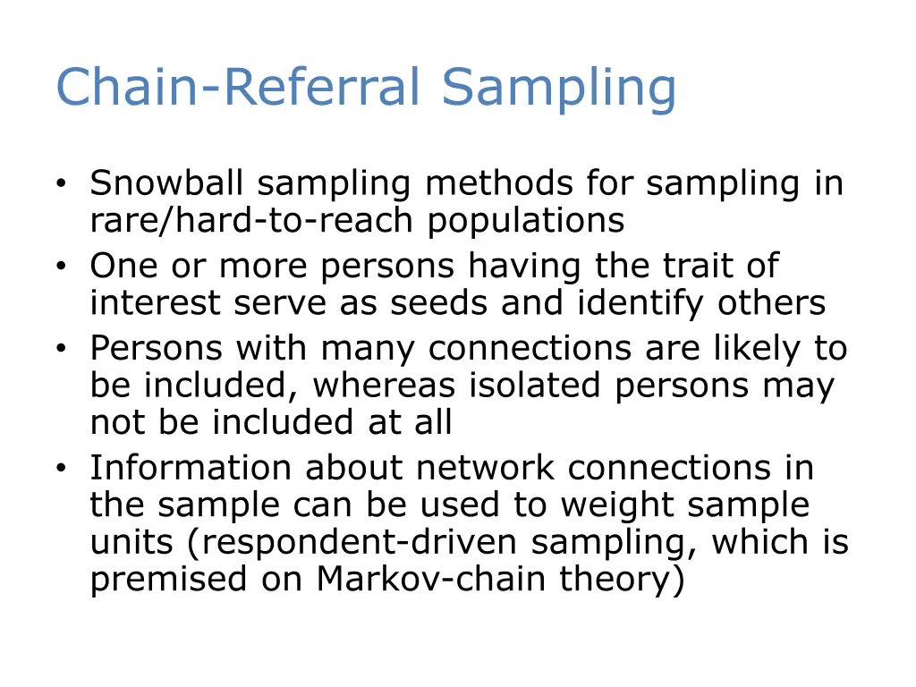 chain referral sampling