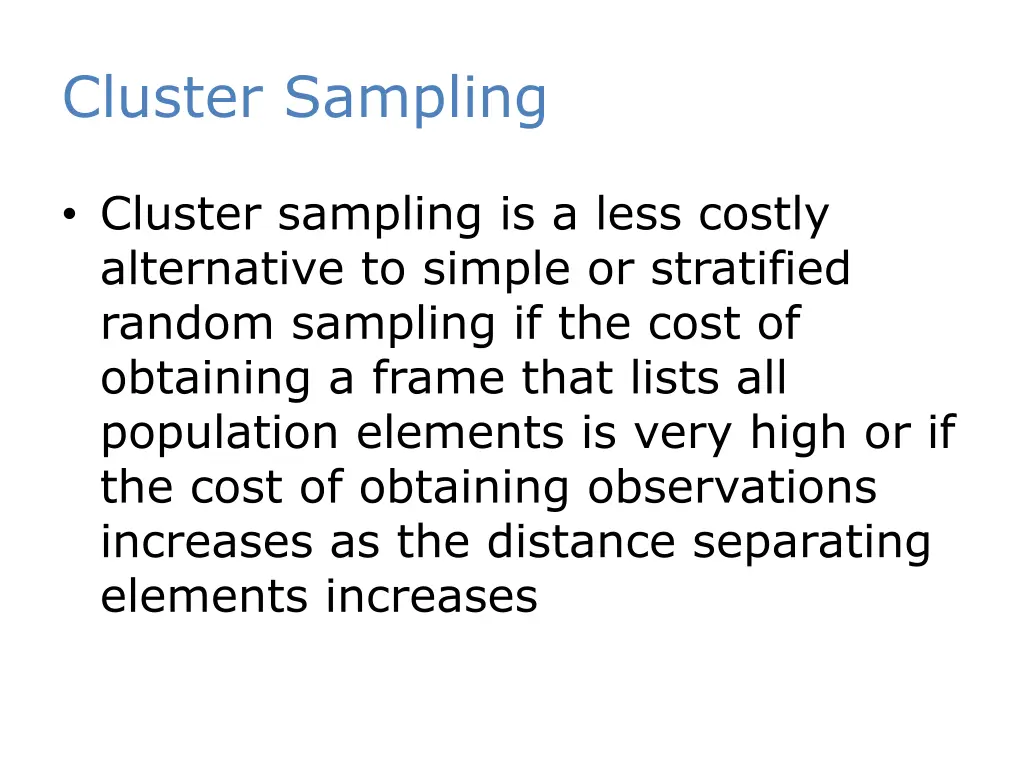 cluster sampling