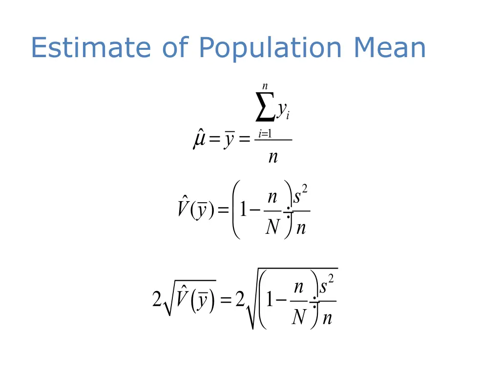 estimate of population mean