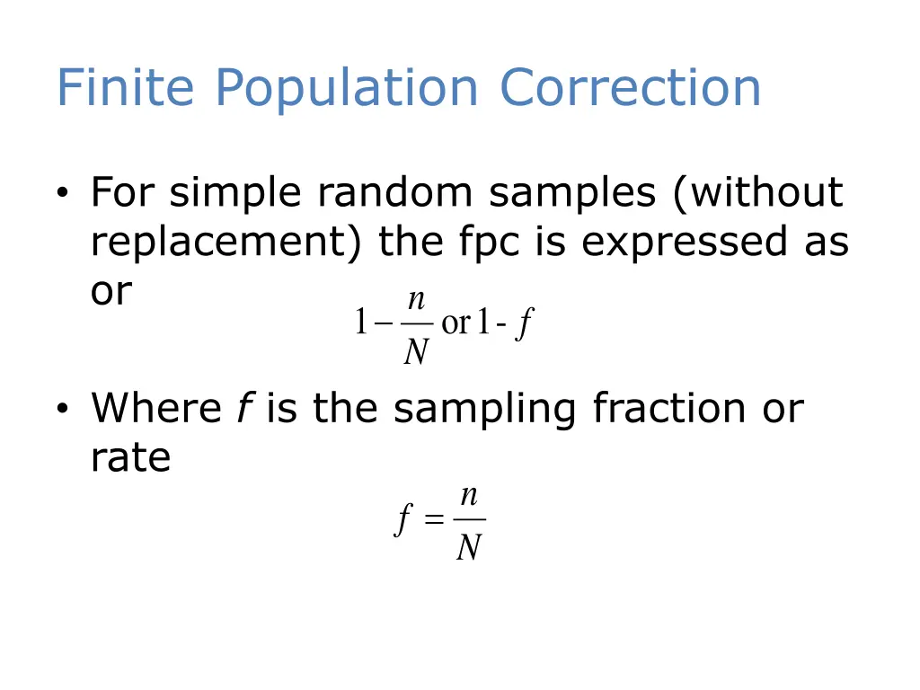 finite population correction 1