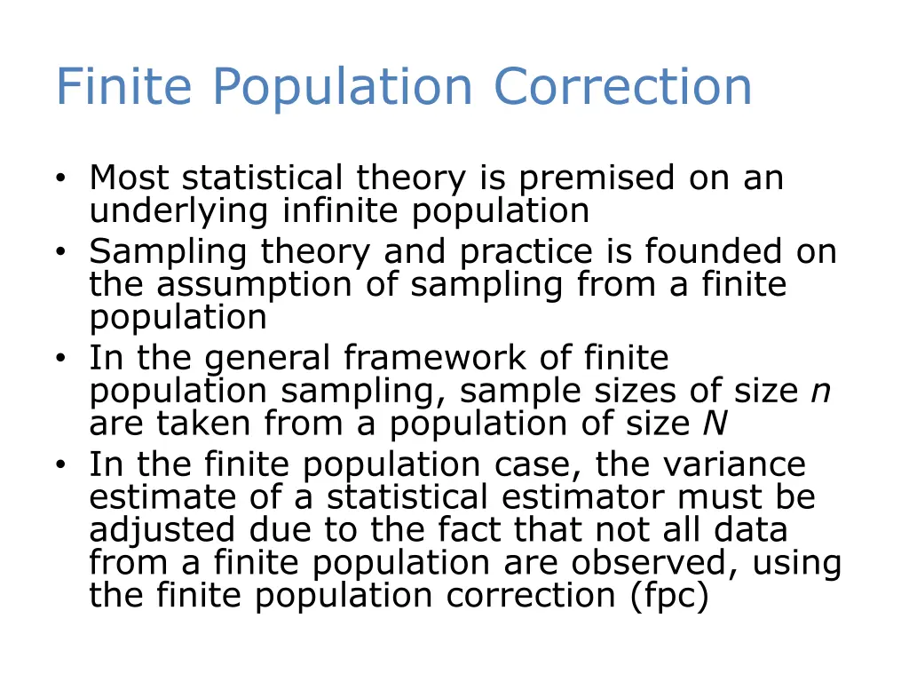 finite population correction